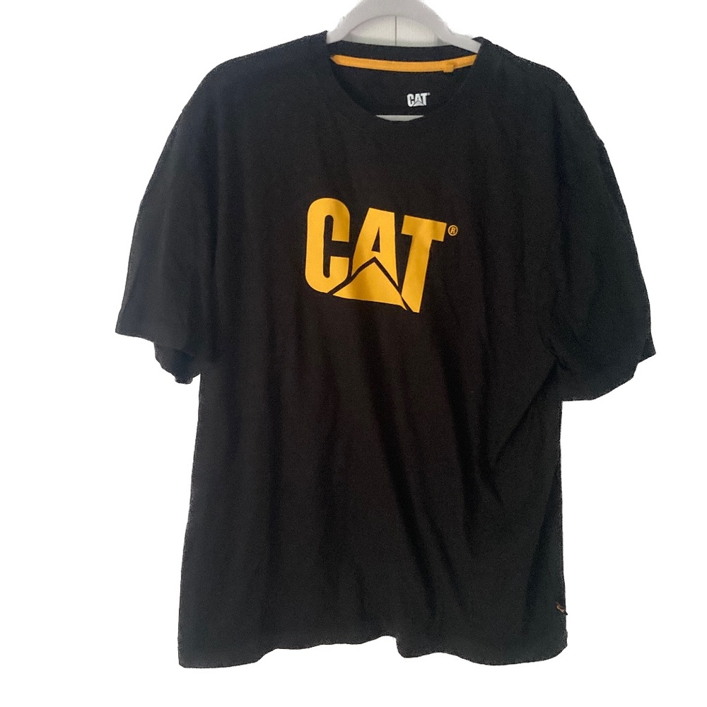 Caterpillar "CAT" Trademark Logo T-Shirt, Men's XL, Black and Yellow